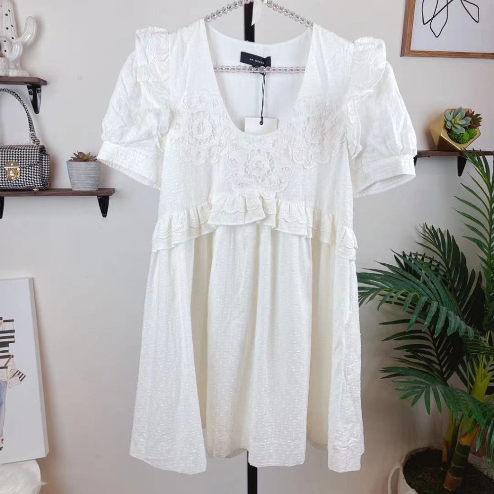 En Saison White Ruffle Dress
